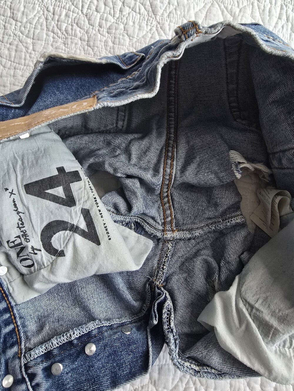 One By One Teaspoon Chargers Distressed Mid Rise Shorts - Picture 5 of 12